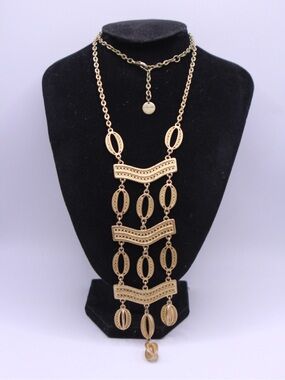 Stella & Dot Gold Kimberly Statement Multi-Link Pendant Necklace